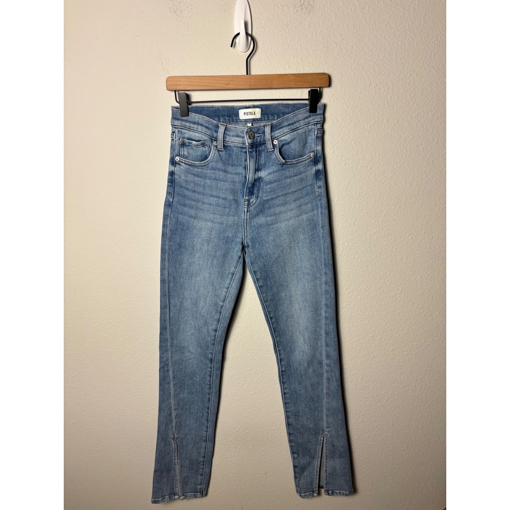 Pistola Teagan High Rise Vented Straight Jeans Medium Wash Blue Size 26